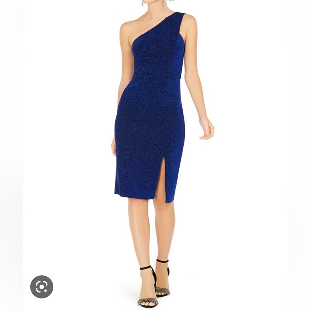 Vince Camuto Glitter Sparkly Party Holiday One Shoulder Body Con Dress